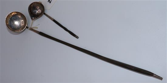 Two silver toddy ladles